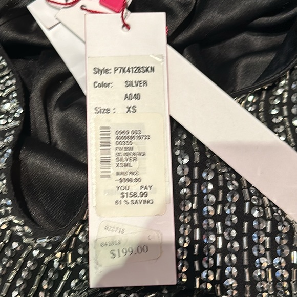 NWT Parker one shoulder black/sequin top - XS - Picture 4 of 4